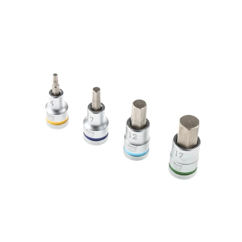 Wera 9-Piece 1/2 in Hexagon Socket Set, Chrome Molybdenum Steel, 60mm Length 05004201001