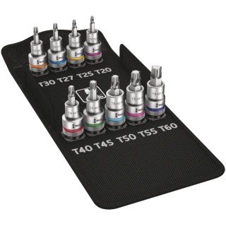 Wera 9-Piece 1/2 in Torx Socket Set Drive Size 1/2 in Square Drive 9 Pieces Overall Length 60mm 05004202001