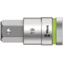 Wera 1/2 in Drive 19 mm Bit Hex Socket Chrome Vanadium Steel, 23mm Overall Length 05003829001