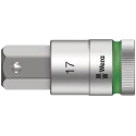Wera 1/2 in Drive 17 mm Hexagon Hex Socket, Chrome Vanadium Steel, 23mm Overall Length 05003828001