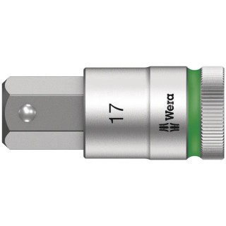 Wera 1/2 in Drive 17 mm Hexagon Hex Socket, Chrome Vanadium Steel, 23mm Overall Length 05003828001