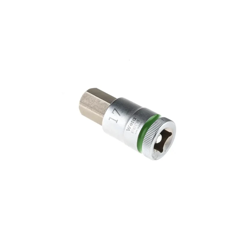 Wera 1/2 in Drive 17 mm Hexagon Hex Socket, Chrome Vanadium Steel, 23mm Overall Length 05003828001