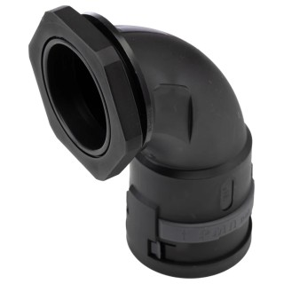 PMA Cable Conduit Fitting Black Polyamide 6, 36 mm Nominal Size, PG36 Thread, IP66 Rated BVBD-P366GT