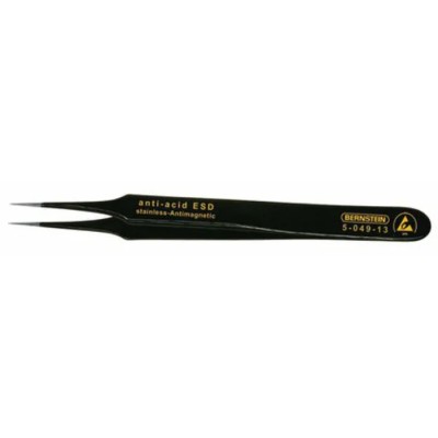 Bernstein 110mm Stainless Steel Pointed ESD Safe Tweezer 5-049-13