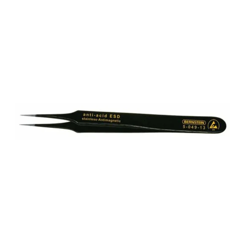 Bernstein 110mm Stainless Steel Pointed ESD Safe Tweezer 5-049-13