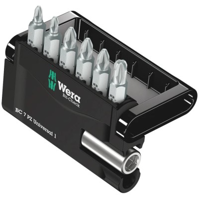 Wera Hex, Hex, Pozidriv Screwdriver Bit Set, 7 Pieces 05056296001