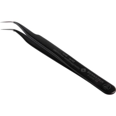 Bernstein 120mm Stainless Steel Sickle ESD Safe Tweezer 5-055-13