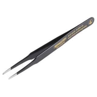 Bernstein 120mm Stainless Steel Flat, Round ESD Safe Tweezer 5-059-13