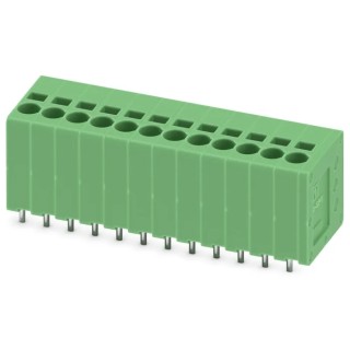 Phoenix Contact SPT 1.5/12-V-3.5 Series PCB Terminal Block, 12-Contact, 3.5 mm Pitch, 1 Row, Green, Polyamide 1990957