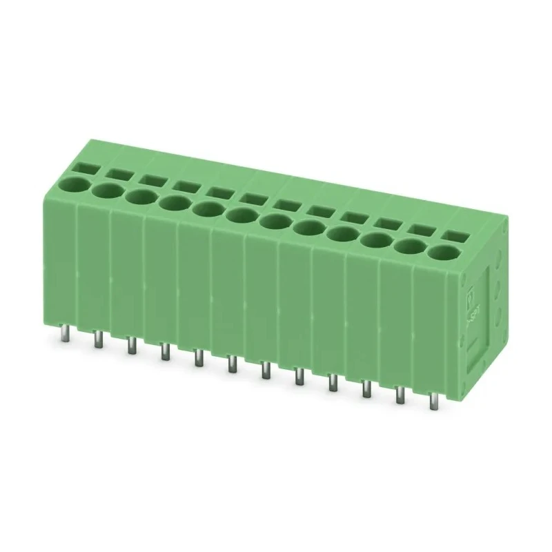 Phoenix Contact SPT 1.5/12-V-3.5 Series PCB Terminal Block, 12-Contact, 3.5 mm Pitch, 1 Row, Green, Polyamide 1990957