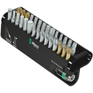 Wera Hex, Hex, Phillips, Pozidriv, Slotted, Torx Screwdriver Bit Set, 30 Pieces 05056440001