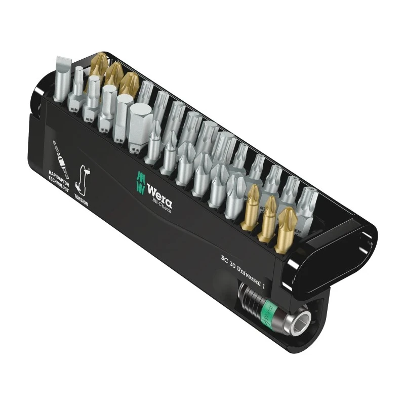 Wera Hex, Hex, Phillips, Pozidriv, Slotted, Torx Screwdriver Bit Set, 30 Pieces 05056440001
