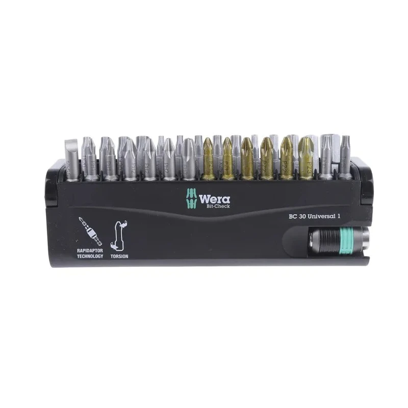 Wera Hex, Hex, Phillips, Pozidriv, Slotted, Torx Screwdriver Bit Set, 30 Pieces 05056440001