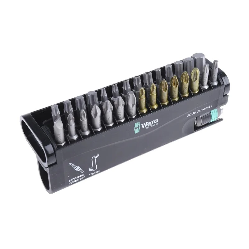 Wera Hex, Hex, Phillips, Pozidriv, Slotted, Torx Screwdriver Bit Set, 30 Pieces 05056440001