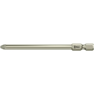 Wera Stainless Steel Screwdriver Bit PZ2 Tip, Hex Drive, 89 mm Overall Length 05071085001