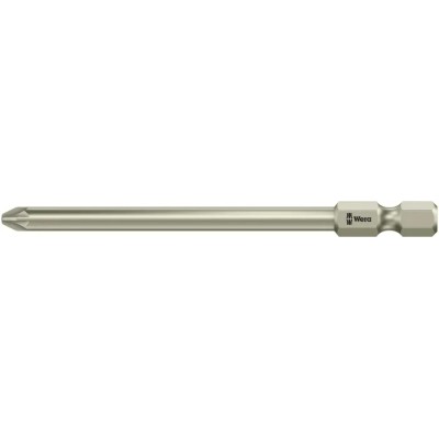 Wera Stainless Steel Screwdriver Bit PZ2 Tip, Hex Drive, 89 mm Overall Length 05071085001
