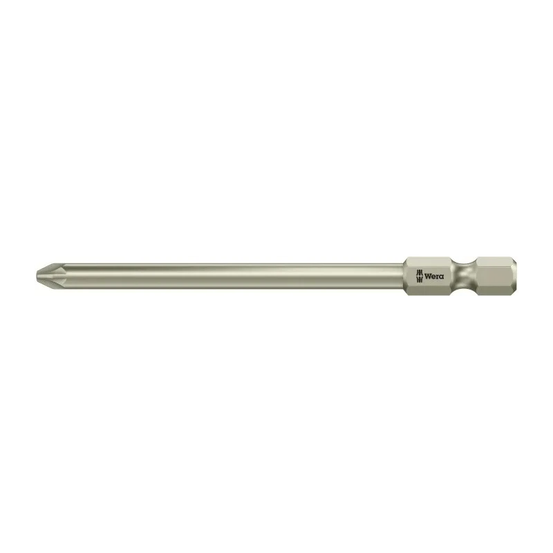 Wera Stainless Steel Screwdriver Bit PZ2 Tip, Hex Drive, 89 mm Overall Length 05071085001
