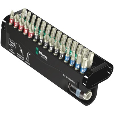 Wera Hex, Torx, Pozidriv, Phillips, Hex Screwdriver Bit Set, 30 Pieces 05071109001