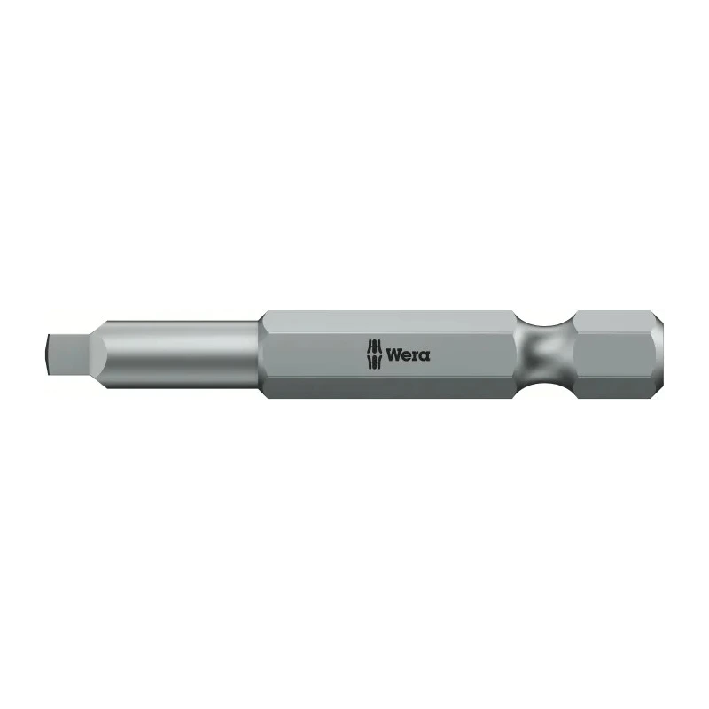 Wera Square Screwdriver Bit, 1/4 in Tip, SQ3 Tip, Hex Drive, 50 mm Overall 05060149001