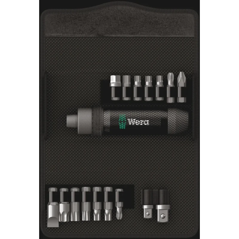 Wera Impact Bit Set 17 Pieces Hex, Phillips, Pozidriv, Slotted, Torx Screwdriver Bit Set 195mm 05072017001