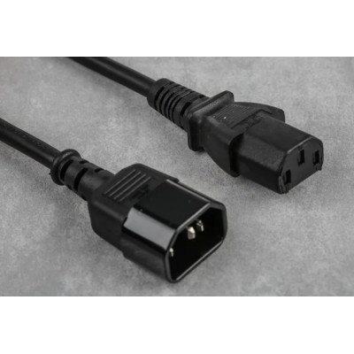 RS PRO IEC C13 to IEC C14 Power Cord 2 m Black Low Smoke Zero Halogen 6A 250V 123-0960