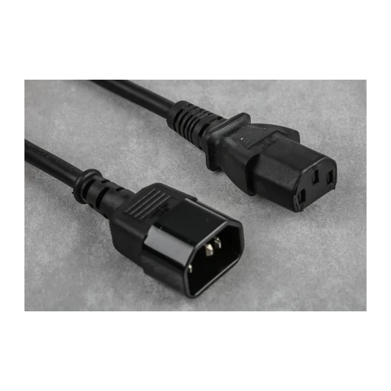 RS PRO IEC C13 to IEC C14 Power Cord 2 m Black Low Smoke Zero Halogen 6A 250V 123-0960