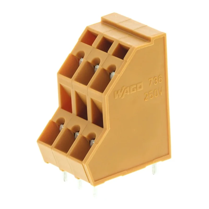 WAGO 736 Series PCB Terminal Block, 6-Contact, 5.08 mm Pitch, 2 Row, Polyamide Housing, 21A, 320V, Cage Clamp 736-303