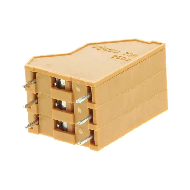 WAGO 736 Series PCB Terminal Block, 6-Contact, 5.08 mm Pitch, 2 Row, Polyamide Housing, 21A, 320V, Cage Clamp 736-303