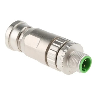 HARTING Circular Connector 4 Contacts Cable Mount M12 Plug Male IP67 250V 7.5A Screw-On 21033891402