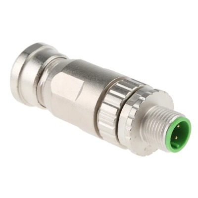 HARTING Circular Connector 4 Contacts Cable Mount M12 Plug Male IP67 250V 7.5A Screw-On 21033891402