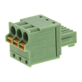 Phoenix Contact Pluggable Terminal Block, 3-Contact, 3.81 mm Pitch, 1 Row, 320 V, 8 A, Nylon Housing, Spring Cage 1851054
