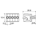 Phoenix Contact Pluggable Terminal Block 4-Contact 3.81 mm Pitch 1 Row 320V 8A FK-MCP 1.5/4-ST-3.81 1851067