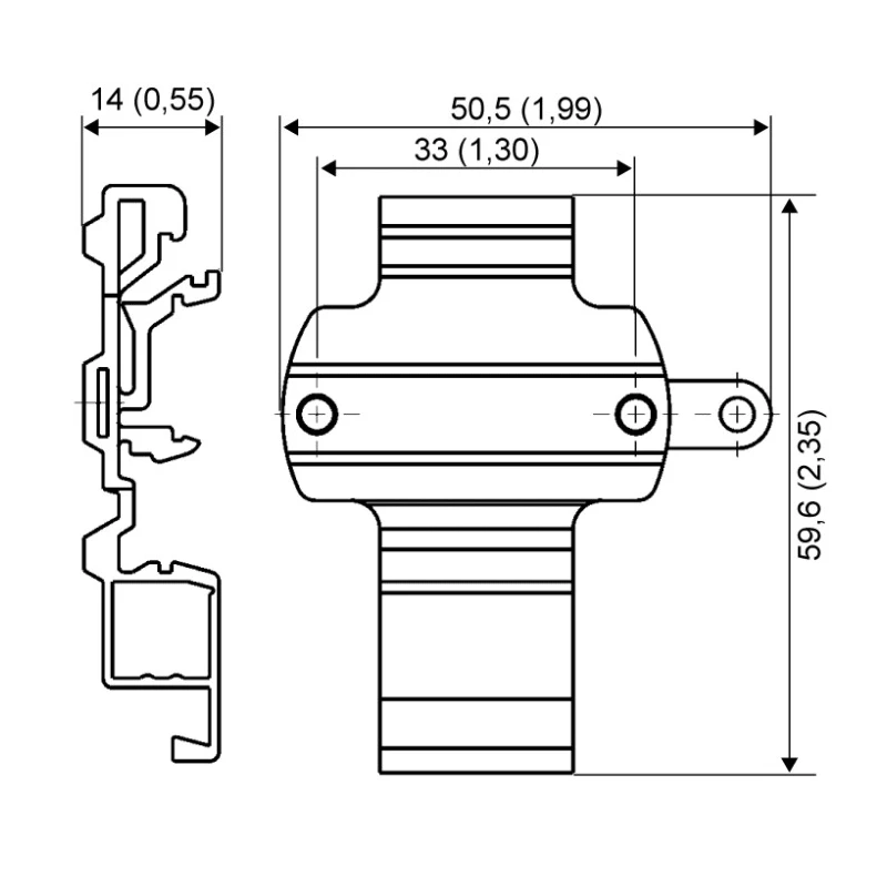 Siemens DIN Rail Adapter 50.5 mm Diameter for Use with Head Transmitter, ATEX, NAMUR NE21, IEC 60751, FM, EN 7NG3092-8KA