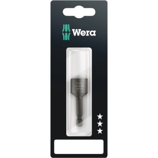 Wera Hex Screwdriver Bit, 6.35 mm Drive Size, 13 mm Head, 50 mm Overall Length, Steel, Hex Drive 05073508001