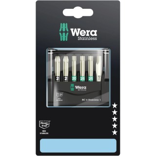 Wera Hex, Hex, Pozidriv, Torx Screwdriver Bit Set Stainless Steel 6 Pieces 05074790010