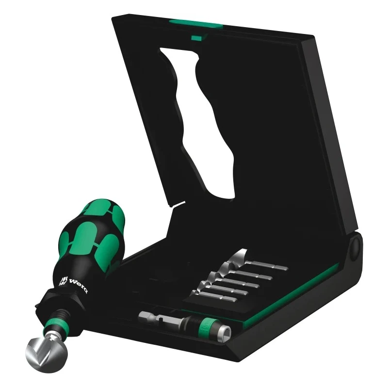 Wera HSS Countersink Drill Bit Set, 90° Angle, 8 Pieces, HEX Shaft, Rapidaptor Quick-Release 05104655001