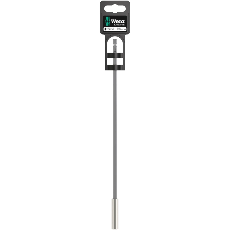 Wera Hex Bit Holder 1/4 in Drive Size, Round Shank, Steel, 300mm Overall Length 05160981001