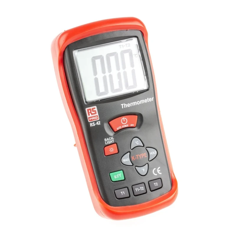 ELC K Probe Handheld Digital Thermometer 2 Inputs 1300 °C Max ±0.5% + 1 °C Accuracy RS42