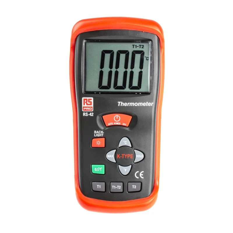 ELC K Probe Handheld Digital Thermometer 2 Inputs 1300 °C Max ±0.5% + 1 °C Accuracy RS42