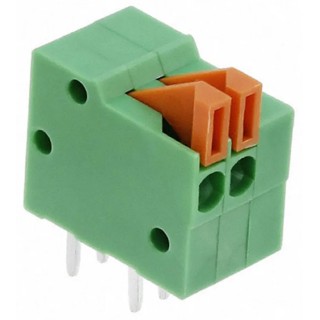 TE Connectivity PCB Terminal Block 2-Contact 2.54 mm Pitch Through Hole Vertical Mount 150V ac 6A 1-2834016-2
