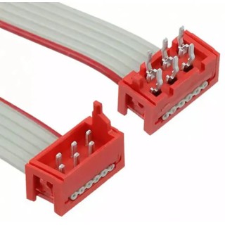 TE Connectivity Micro-MaTch Series Ribbon Cable Flat Ribbon 1.27mm Pitch 6 Conductors 200.5mm Length 2205069-3