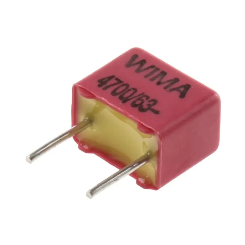WIMA FKP2 Film Capacitor, ±5 % Tolerance, 4.7 nF Capacitance, 63 V DC, 40 V AC Rated Voltage, Through Hole Mount FKP2