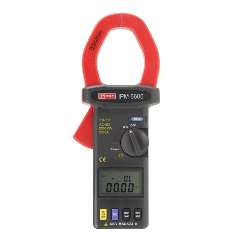 RS PRO IPM6600 Power Clamp Meter 2000 A dc 2 kA 600 V dc 600 V ac CAT III IPM6600