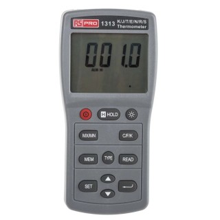 RS PRO Digital Thermometer with Type N, R, S, J, T, K, E Wired Probes, 1 Input, 1767°C Max, ±0.05 % Accuracy, Model 123-2211