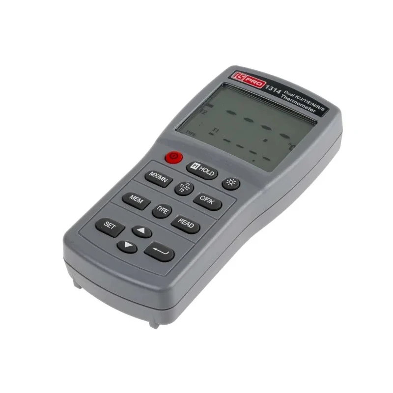 RS PRO Handheld Digital Thermometer Type J, K, E, S, T, R, N Probes 2 Inputs 1767°C 1314 123-2212