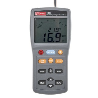 RS PRO Digital Thermohygrometer RS1364 with ±3 %RH Accuracy, 60 °C Max Temperature, 0.1%RH Resolution RS1364