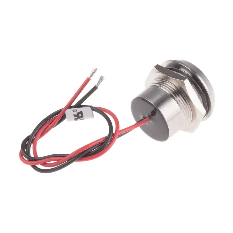 RS PRO Yellow Panel Mount Indicator 12V DC 40mA Lead Wire Termination IP67 Flush Bezel 123-2431