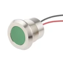 RS PRO Green Panel Mount Indicator 220V AC 3mA Lead Wire Termination IP67 Flush 123-2430