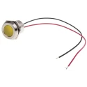 RS PRO Yellow Panel Mount Indicator 24V DC 40mA Lead Wire Termination IP67 Flush 123-2432