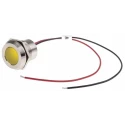 RS PRO Yellow Panel Mount Indicator 220V AC 3mA Lead Wire Termination IP67 Flush 123-2434